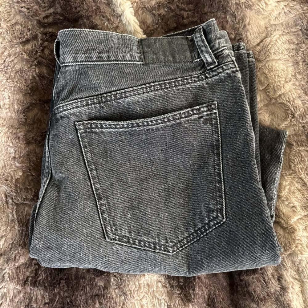 Madewell wide leg button fly jeans - black